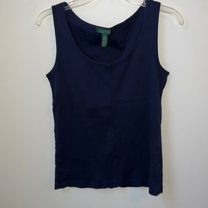 5/$25 Lauren Ralph Lauren Ribbed Navy Tank Size L Large